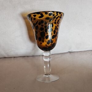 Elegant Leopard Print Glass Goblet